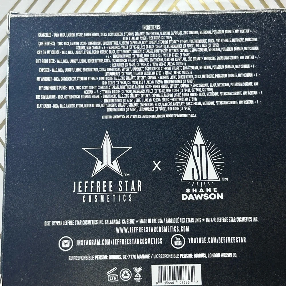 Jeffree Star x Shane‎ Dawson Mini Controversy Palette, NEW!